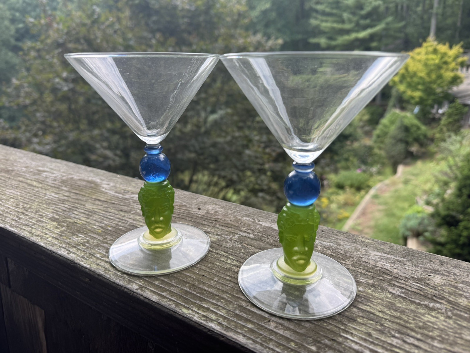 Vintage 1996  Richard Jolley Bombay Martini Glasses Set of 2 (G7)