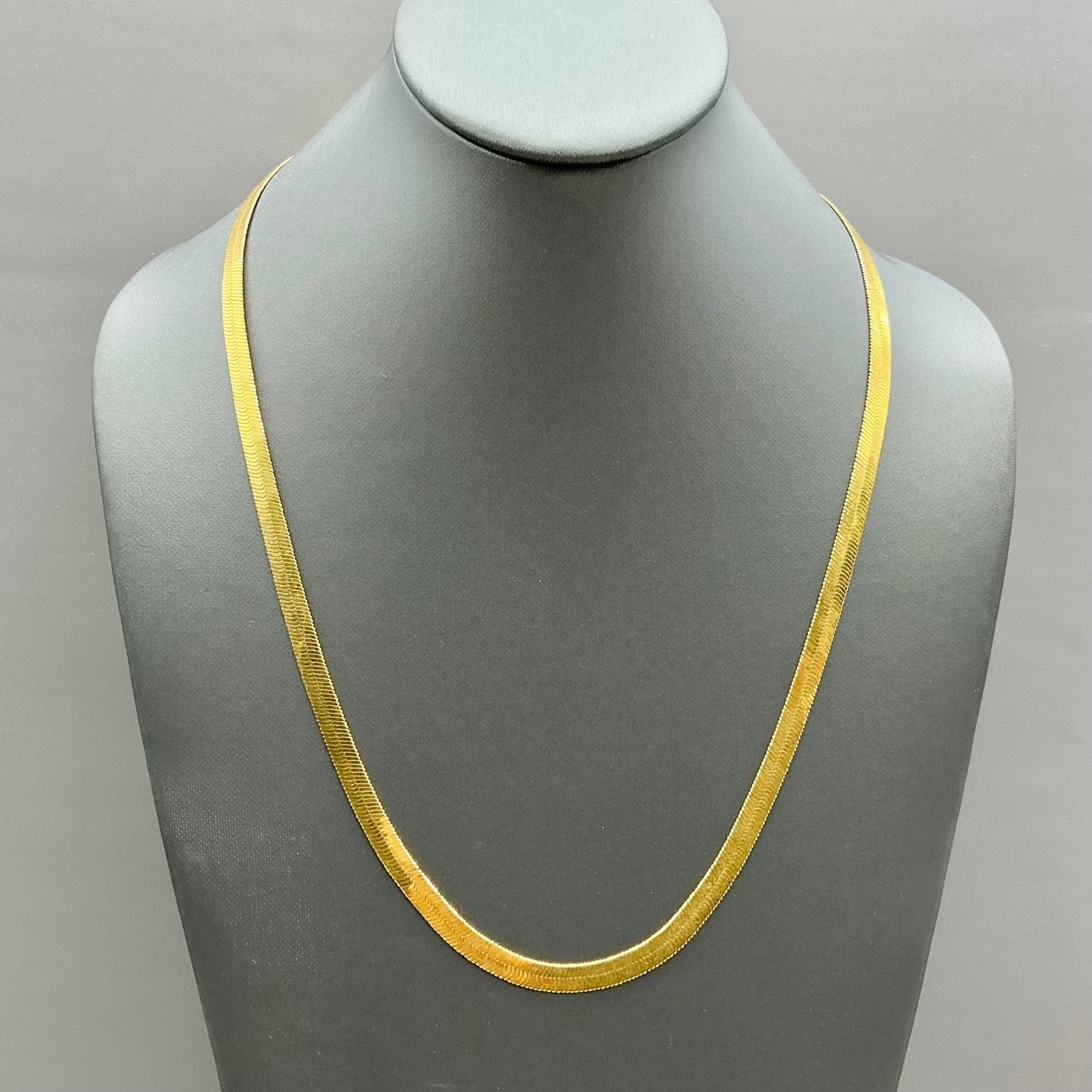 Premier Designs Herringbone Necklace Women Gold Tone Flat Snake Chain Jewelry