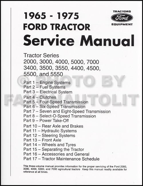 1965-1975 Ford Tractor 2000-7000 Shop Manual Repair Service Book