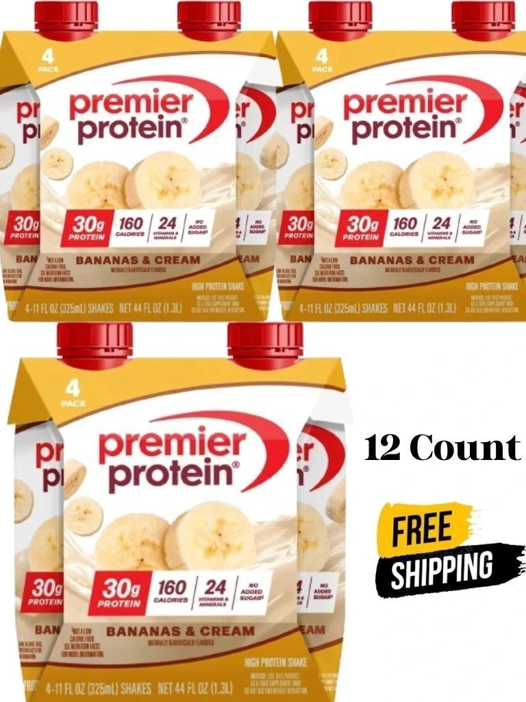 Premier Protein Shake, Bananas & Cream, 30g Protein, 11 Fl Oz, 12 Ct Free