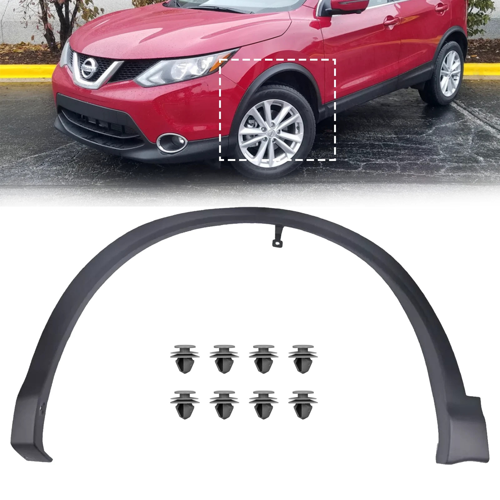 For 2017-2022 2021 Nissan Rogue Sport Front Fender Flare Molding Left Driver For 2017-2022 2021 Nissan Rogue Sport Front Fender Flare Molding Left Driver