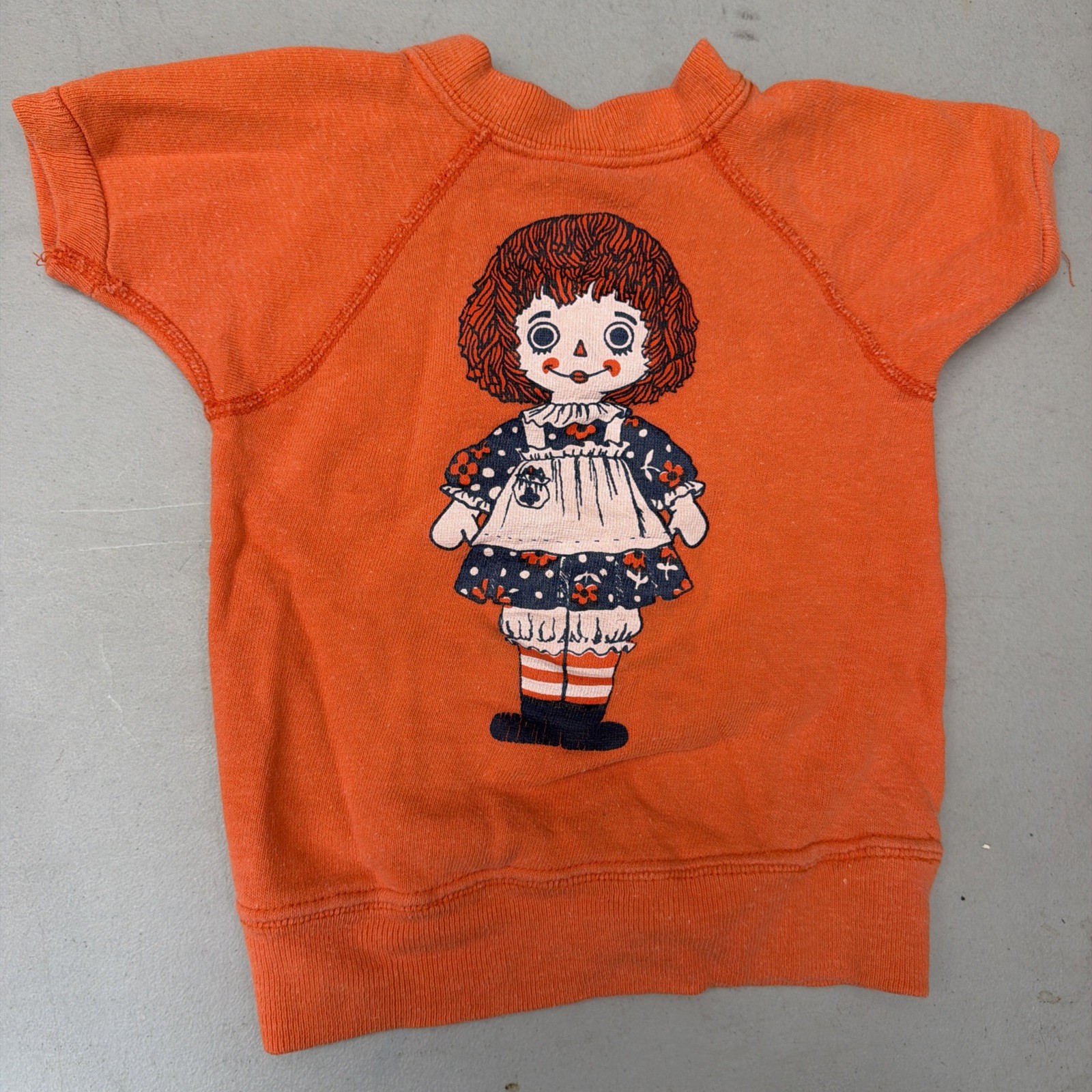 VTG 50s 60s Champion Kids Raggedy Ann Raglan Sweatshirt Terry Cloth Flat Stitch VTG 50s 60s Champion Kids Raggedy Ann Raglan Sweatshirt Terry Cloth Flat Stitch