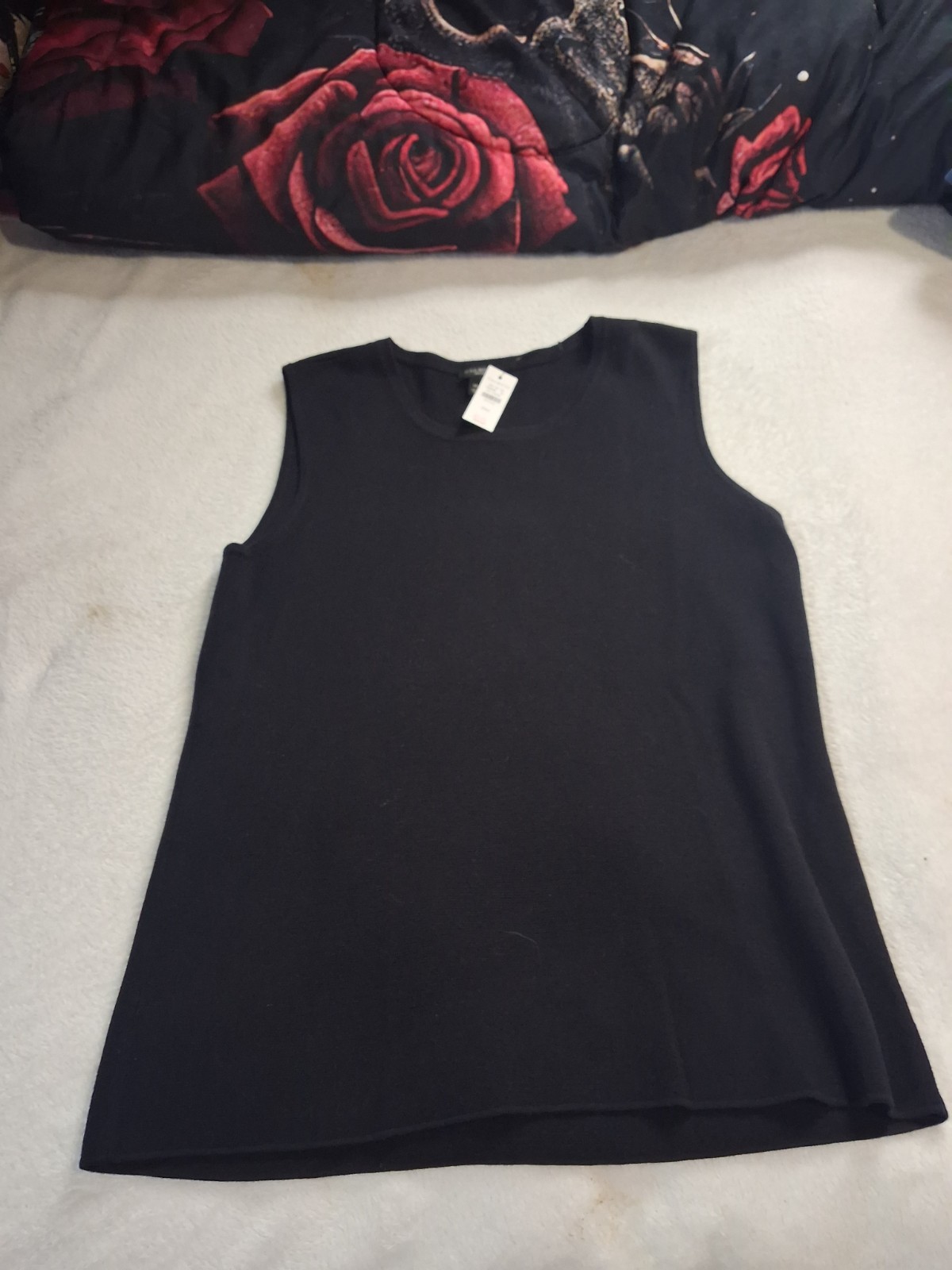 ☆NWT Talbots~ Black,%70 Cotton,Round Neck Tank Size PetiteM [Originally $59]
