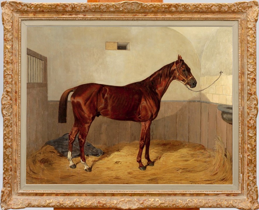 Hand Painted Oil Painting Old Master-Art Antique style Animal Jujube red horse Hand Painted Oil Painting Old Master-Art Antique style Animal Jujube red horse