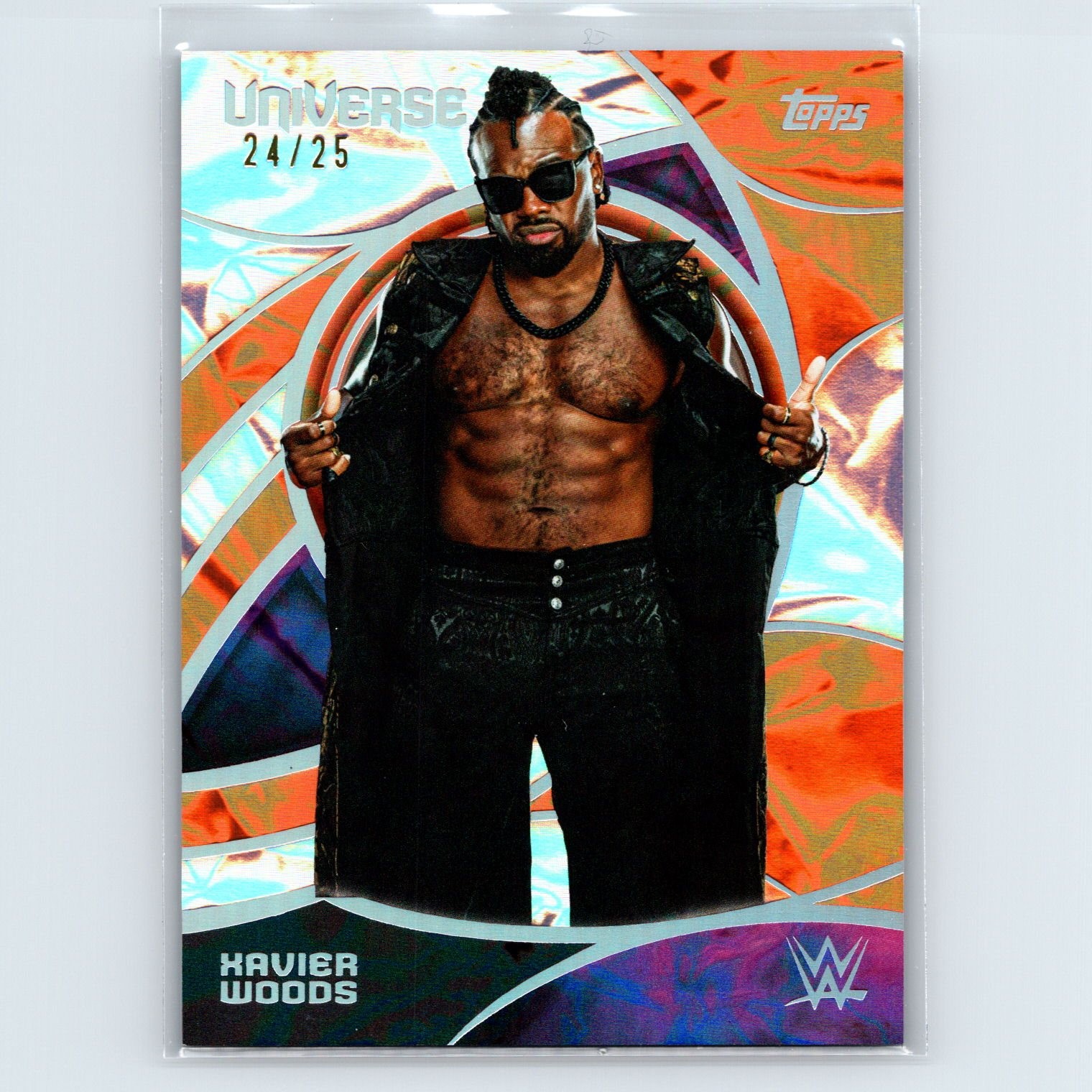 2026 Topps Universe WWE Xavier Woods #168 Orange Warp #/25 2026 Topps Universe WWE Xavier Woods #168 Orange Warp #/25