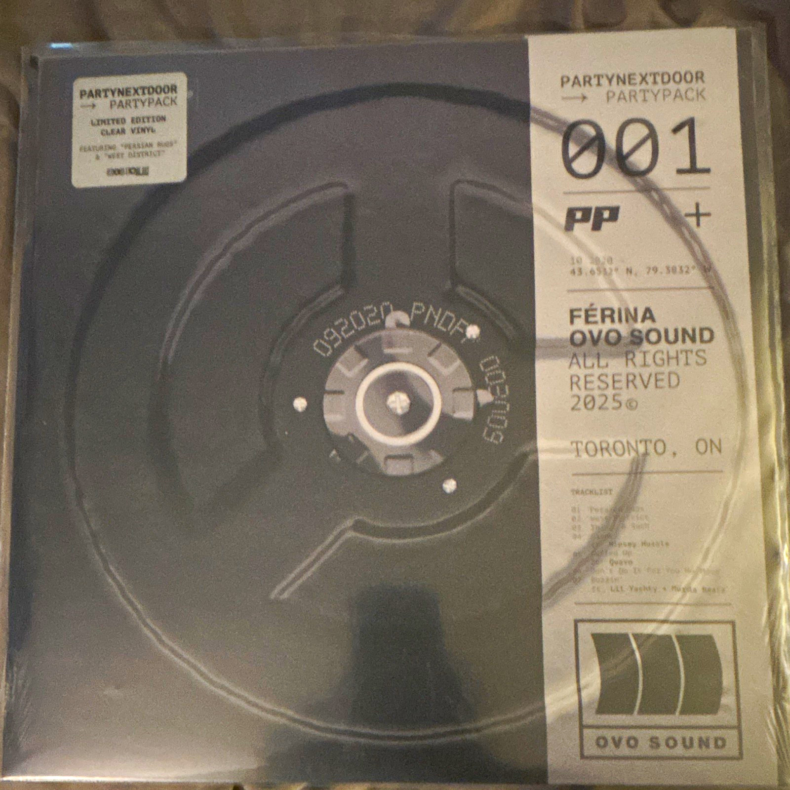 PARTYNEXTDOOR PARTYPACK EP Limited Edition Clear Vinyl OVO Sound 2025