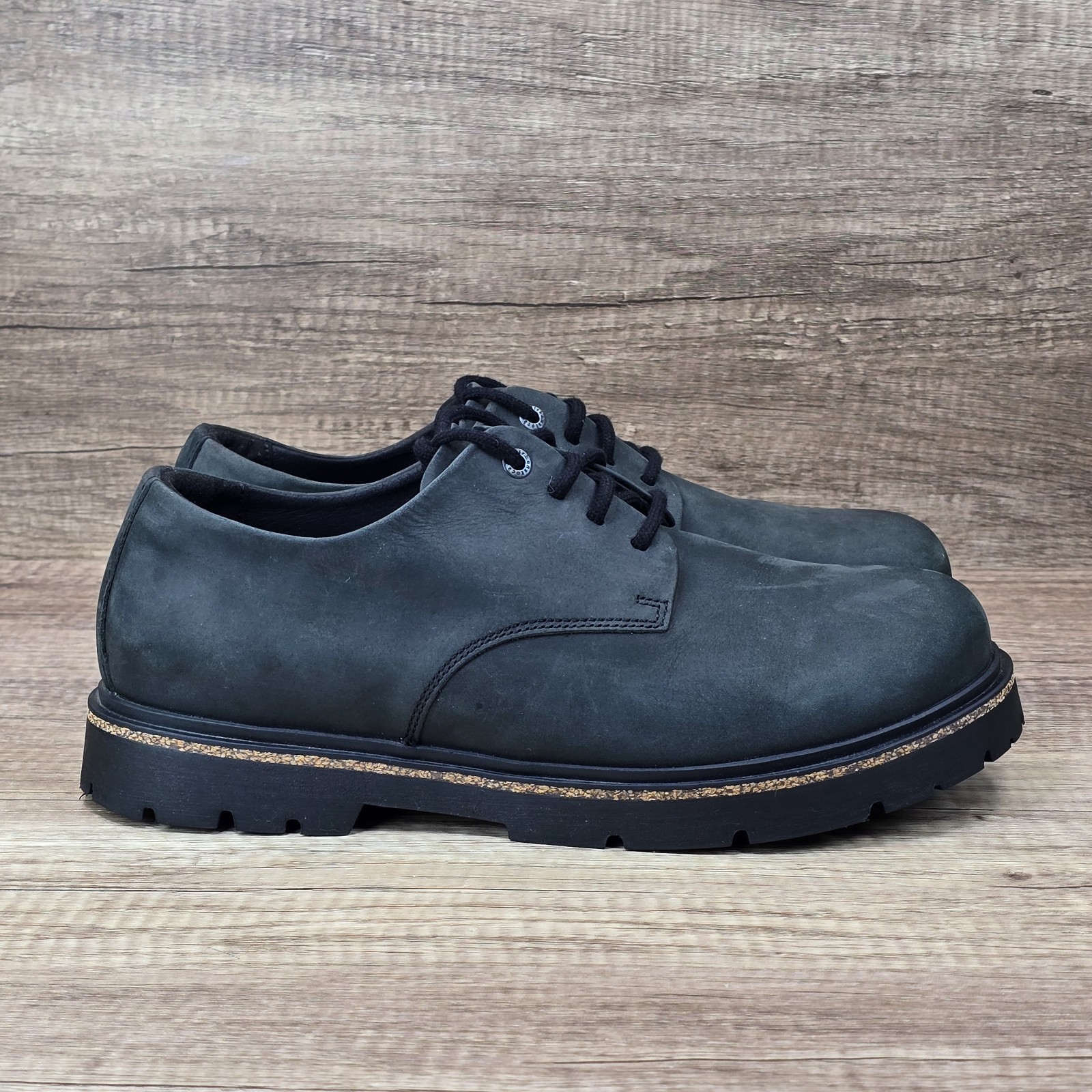 Birkenstock Highwood Lace Low Mens Size 11 Black Oiled Nubuck Leather Shoes