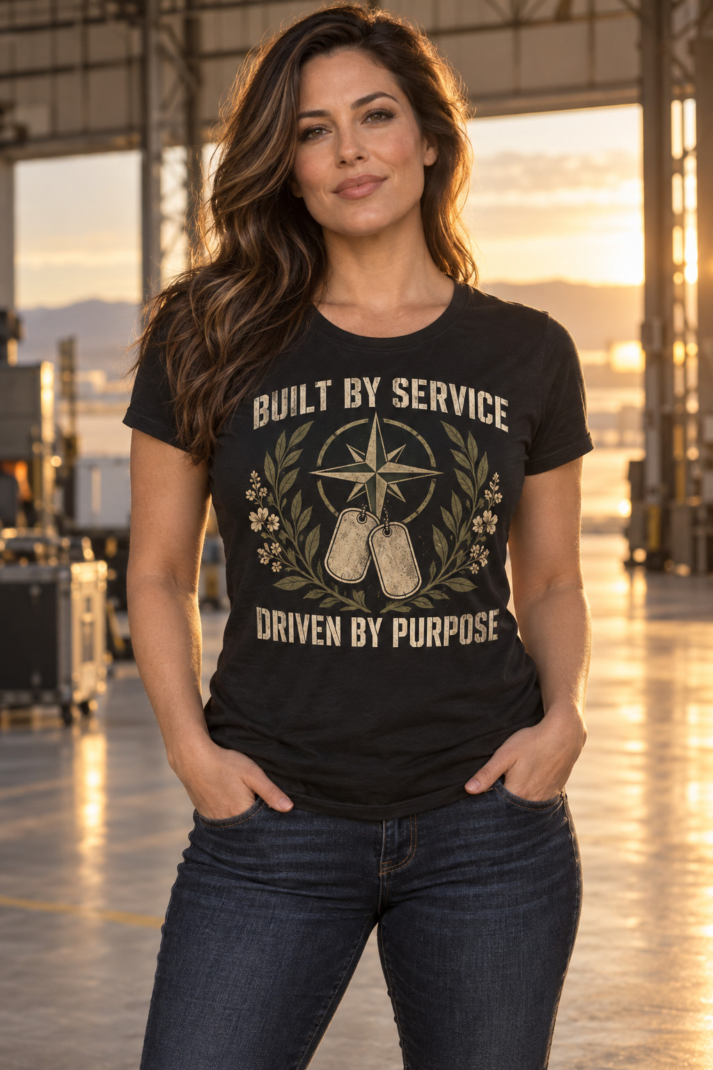 Built by Service Driven by Purpose Women’s Veteran Slim Fit T-Shirt