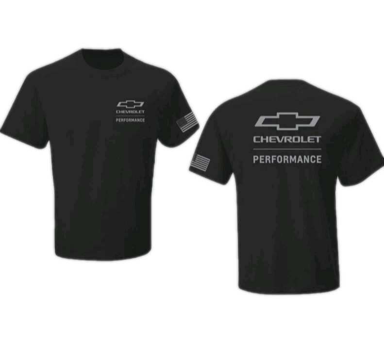 NEW CHEVY PERFORMANCE USA FLAG BLACK  SHORT SLEEVE MENS COTTON TEE SHIRT D7893