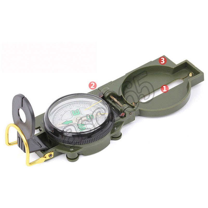 Lensatic Compass Aluminium Alloy Shell Military Camping Survival Marching Pocket
