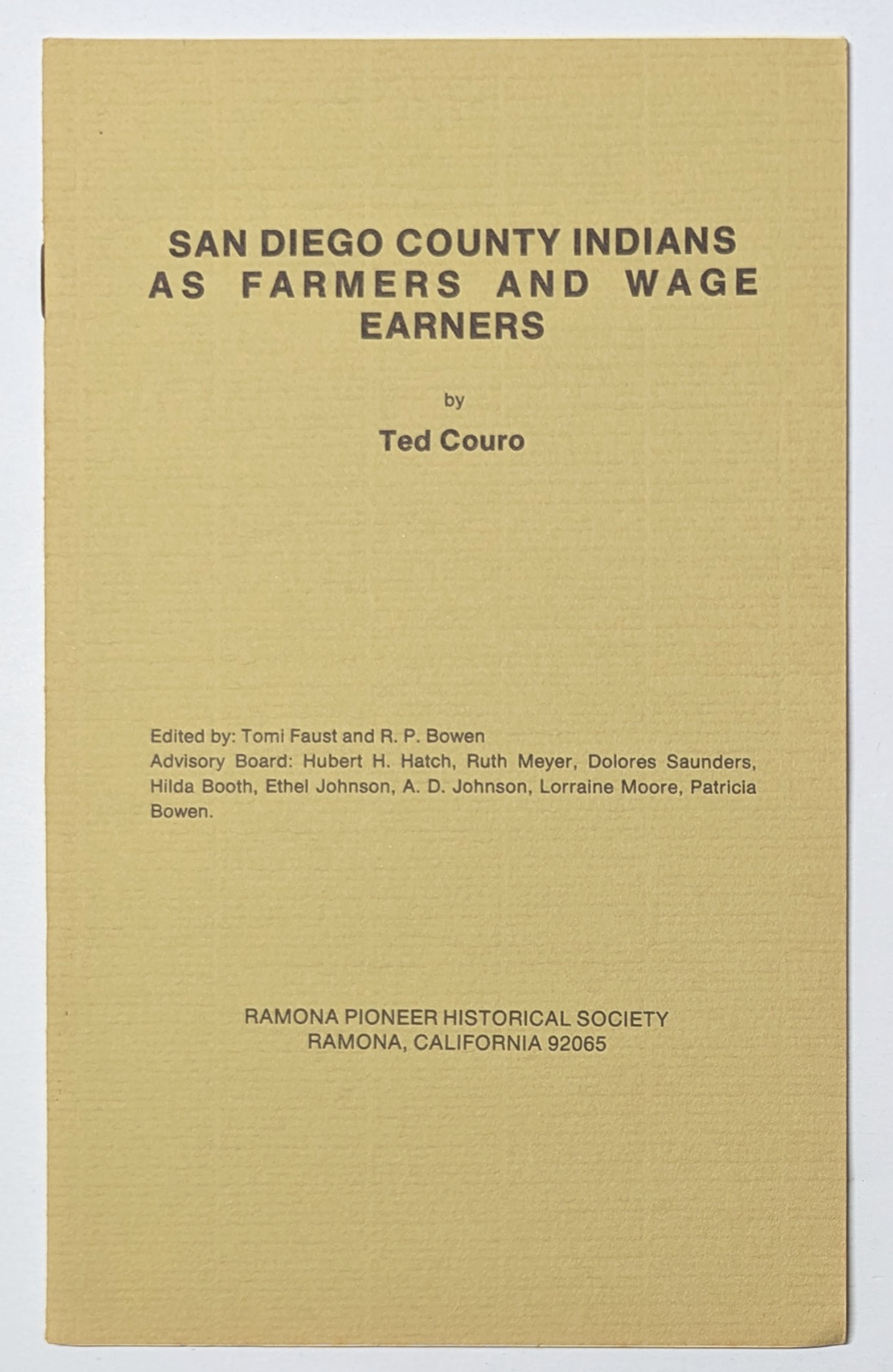 RARE 1975 Ted Couro San Diego County Indians as Farmers & Wage Earners Pamphlets