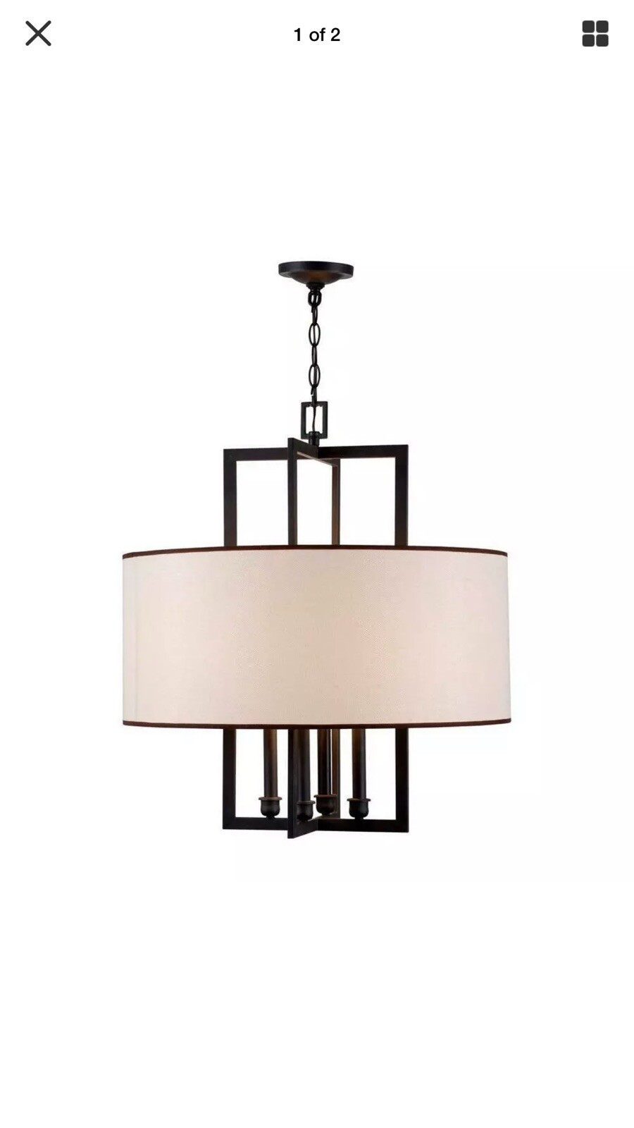World Imports Cathedral 4-Light Rust Pendant with Shade