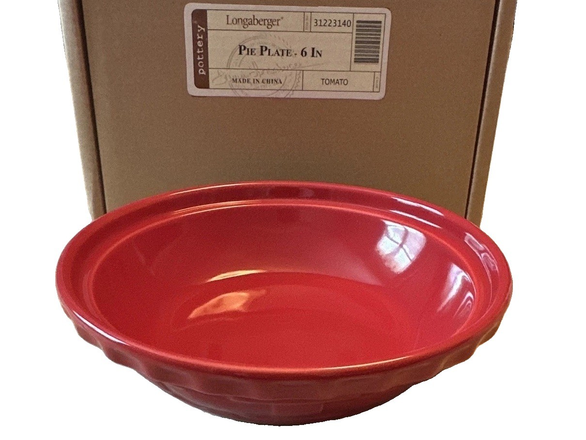 Still in the Box 📦 Longaberger 6 in Pie Plate in Tomato red 🍅