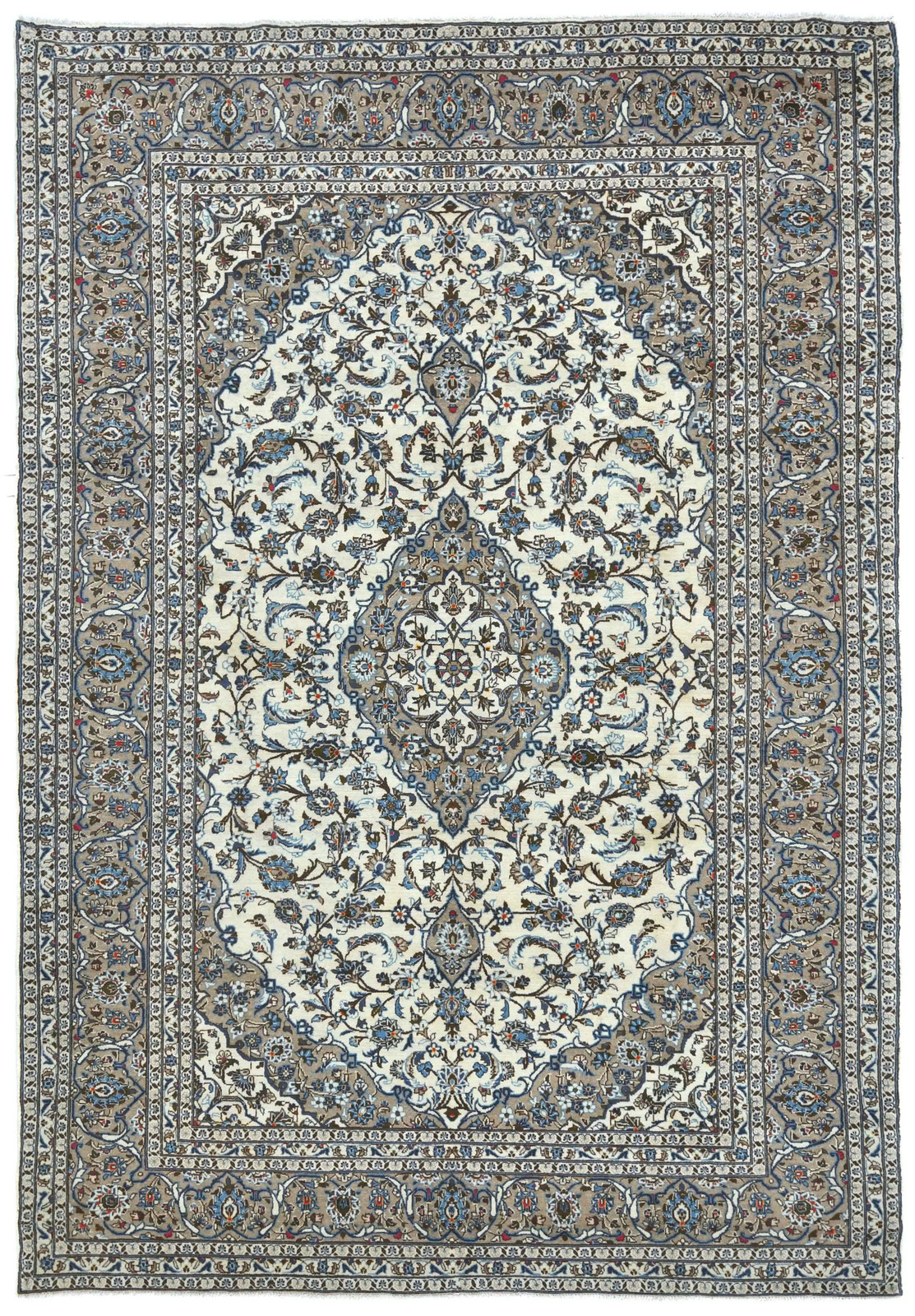 Vintage 7'10X11'4 Cream Floral Design Oriental Rug Handmade Living Room Carpet