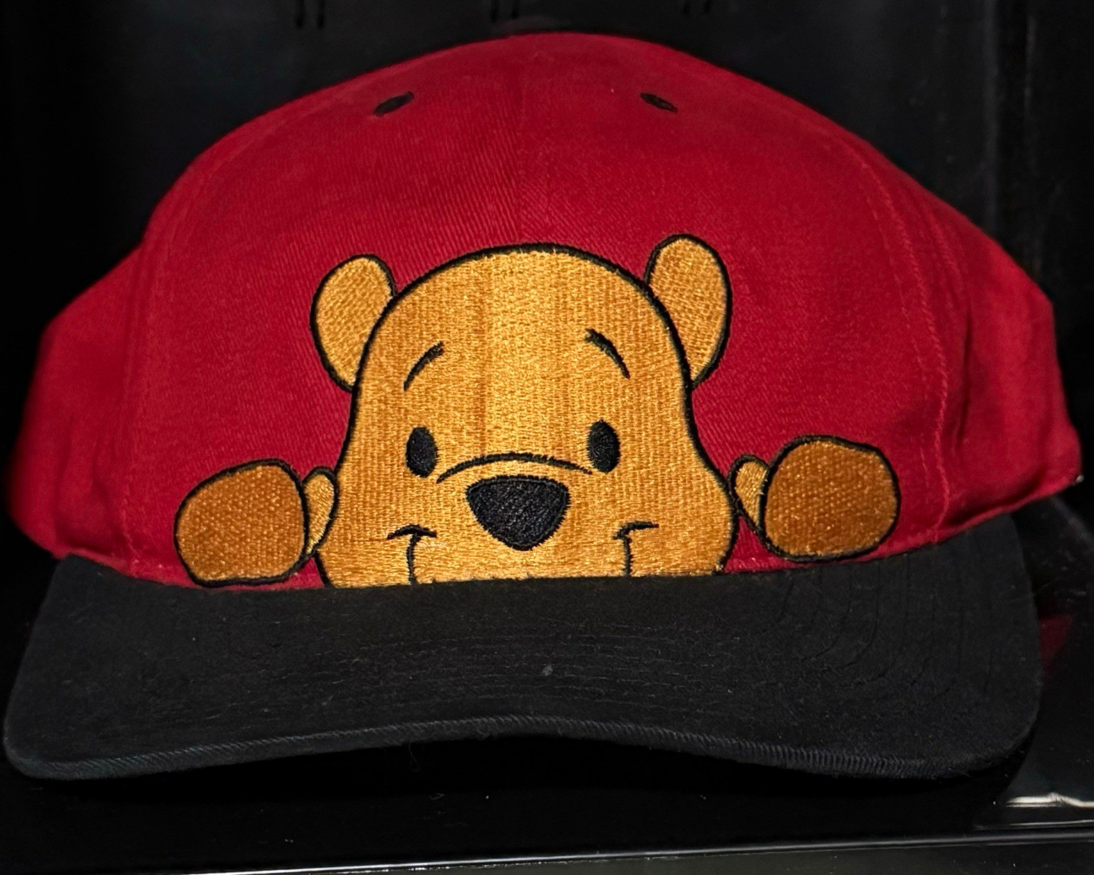 Vintage Disney Winnie the Pooh Goofy’s Hat Co Red Black Embroidered Cap Vintage Disney Winnie the Pooh Goofy’s Hat Co Red Black Embroidered Cap