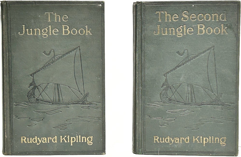1927 edition THE JUNGLE BOOK Antique FIRST & 2ND complete set RUDYARD KIPLING