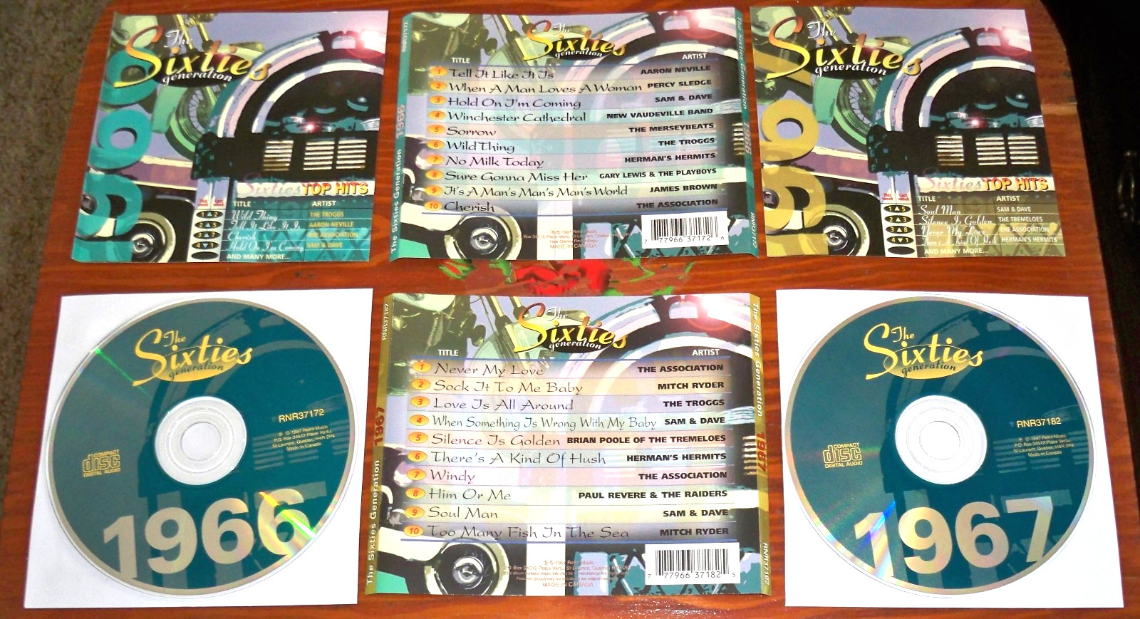 (2) THE SIXTIES GENERATION CDs 1966 & 1967, INSERTS, NO CASES, CANADA 1997 - EX