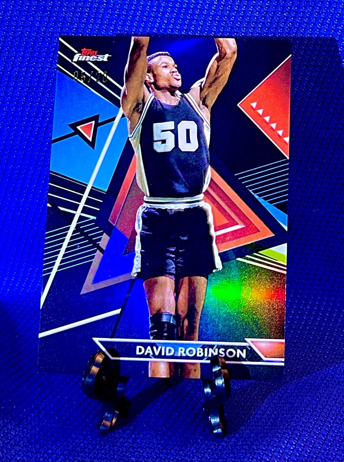 2024-25 Topps Finest Black Holo Uncommon #02/20 #142 San Antonio Spurs