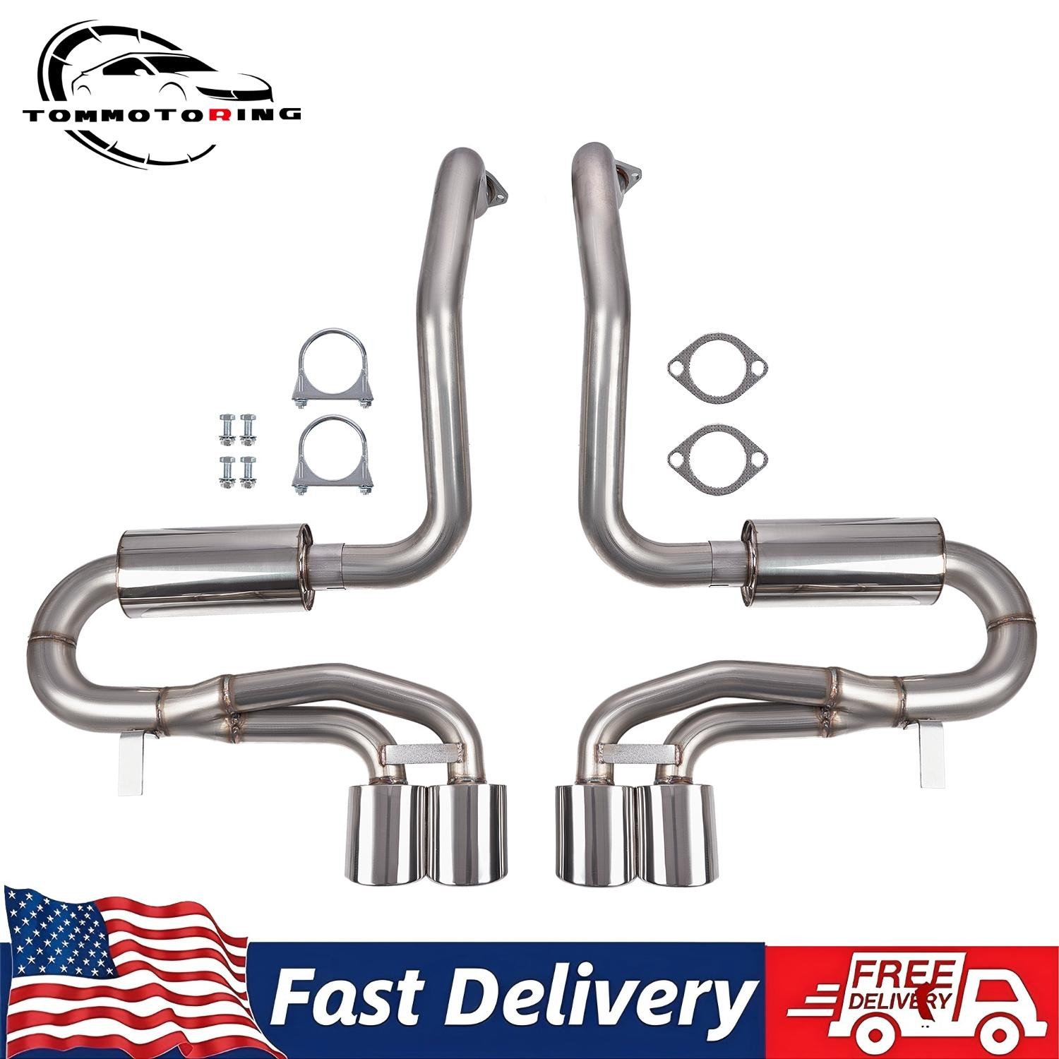New Stainless Catback Exhaust Quad Oval Tips for 97-04 Corvette C5/Z06 5.7L LS