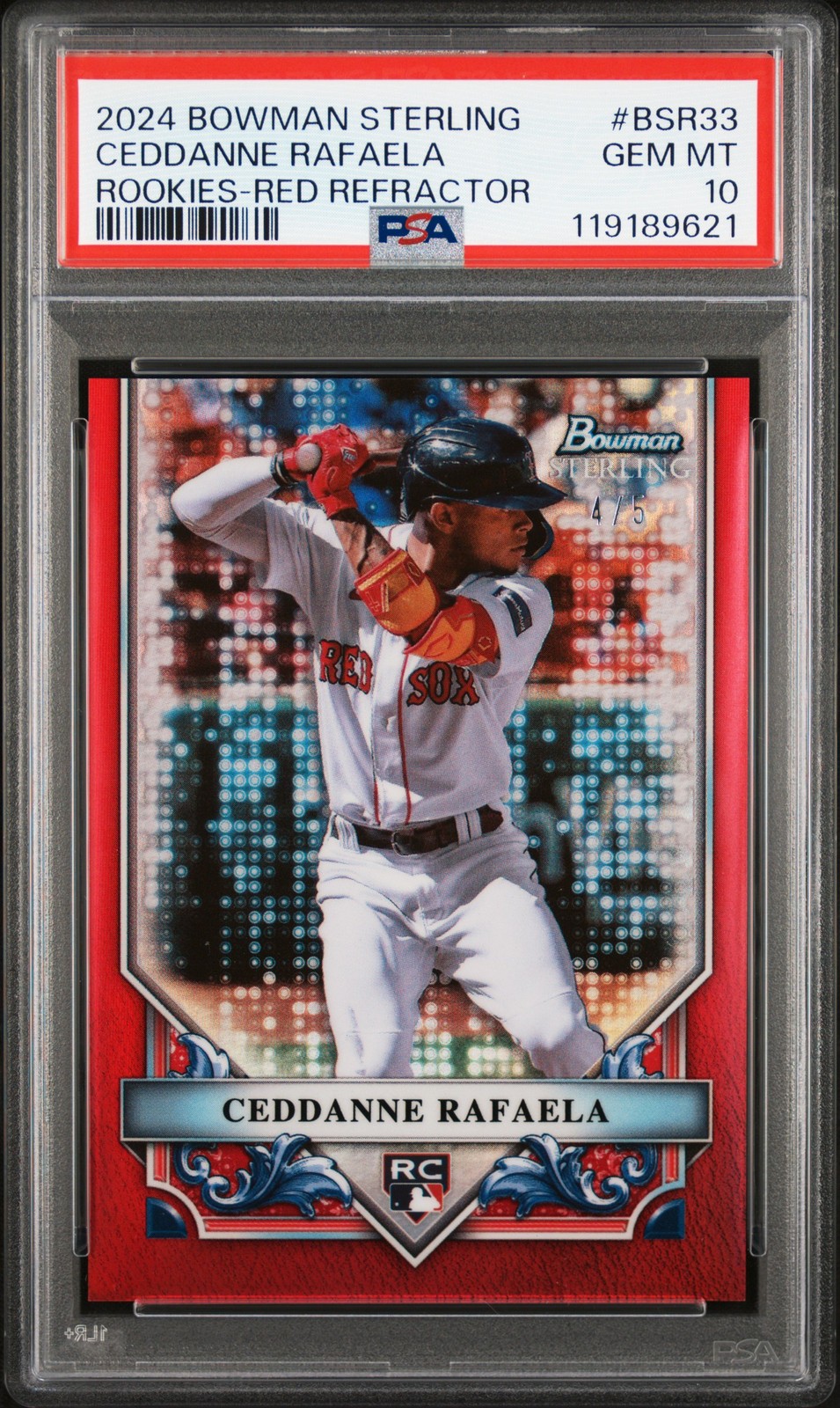 2024 Bowman Sterling #BSR-33 Ceddanne Rafaela Red Refractor PSA 10 #/5