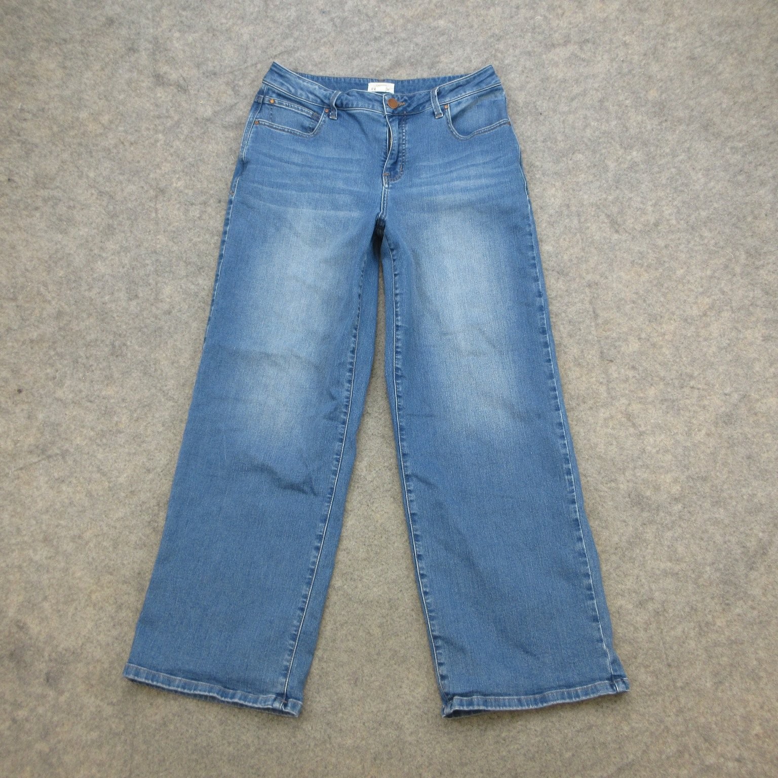 Maurices EVERFLEX Jeans Women\'s Blue Size 14 Wide Leg High Rise Stretch Denim Maurices EVERFLEX Jeans Women\'s Blue Size 14 Wide Leg High Rise Stretch Denim