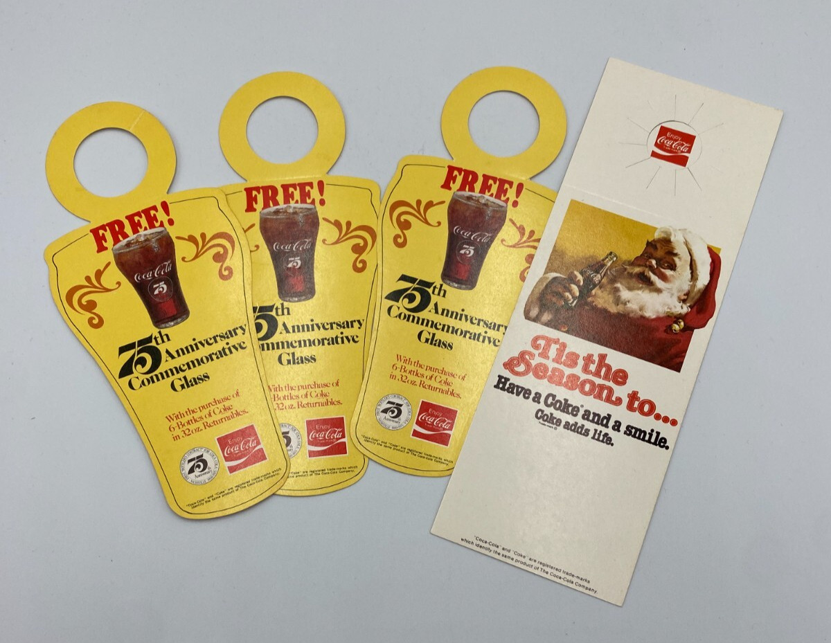 Vtg 1976 Coca Cola Advertising Door Hangers Lot Of 4 Vtg 1976 Coca Cola Advertising Door Hangers Lot Of 4