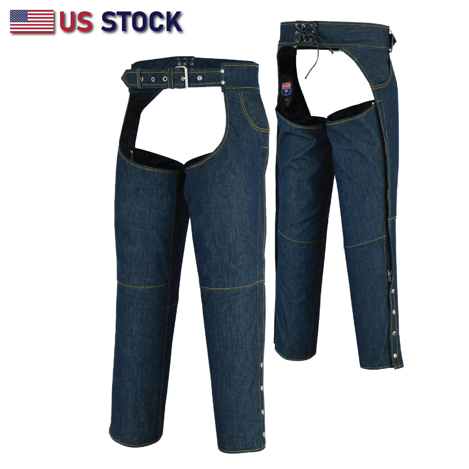Blue Denim Motorcycle Bike Riding Chap lightweight - Biker SKU # HL21836DM-Club Blue Denim Motorcycle Bike Riding Chap lightweight - Biker SKU # HL21836DM-Club