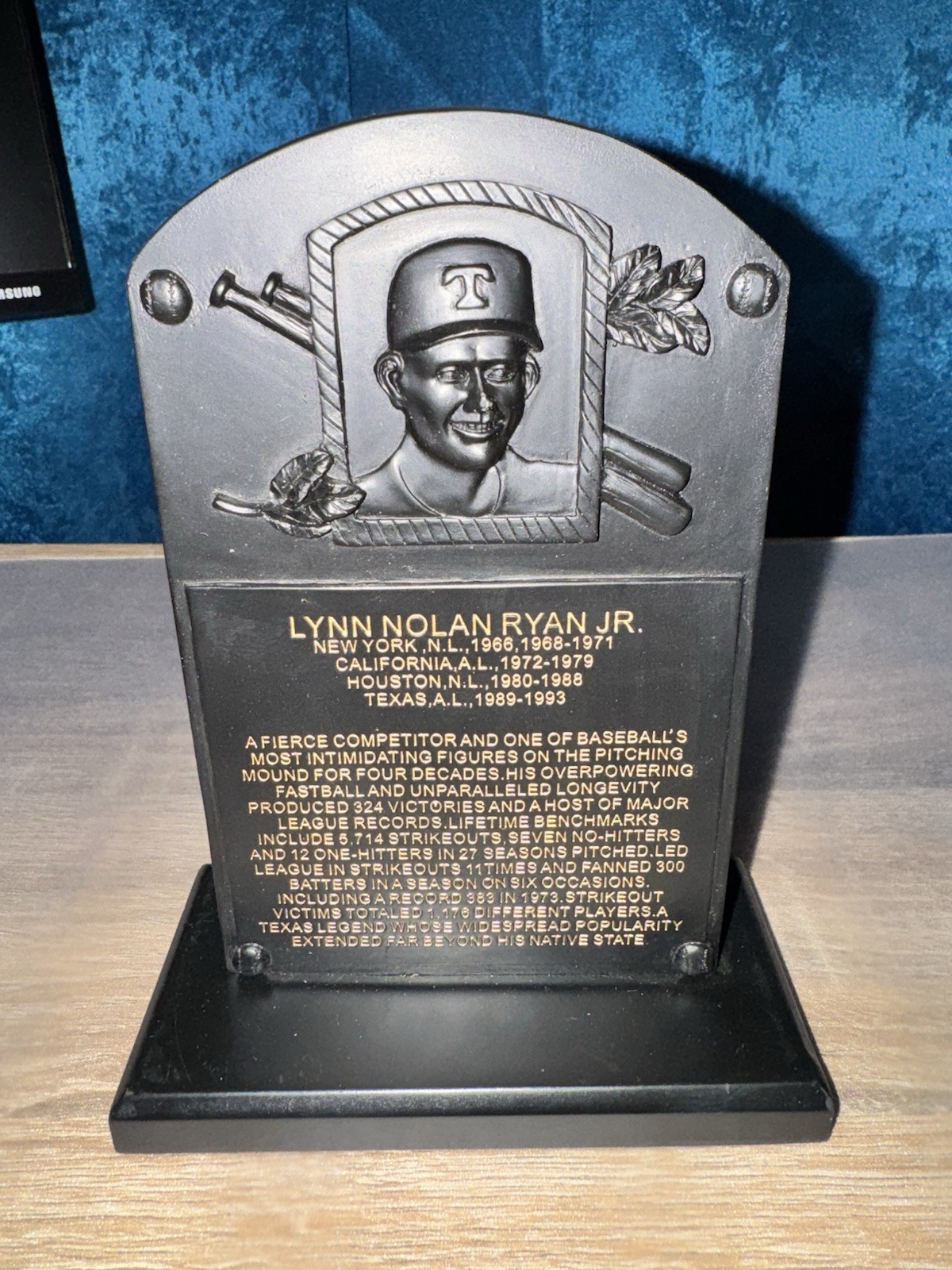 2009 Nolan Ryan Hall of Fame Plaque Corpus Christi Hooks Astros Giveaway RARE