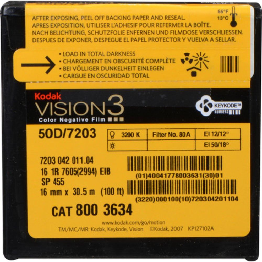 Kodak VISION3 250D Color Negative Film #7207 (16mm, 100\' Roll)