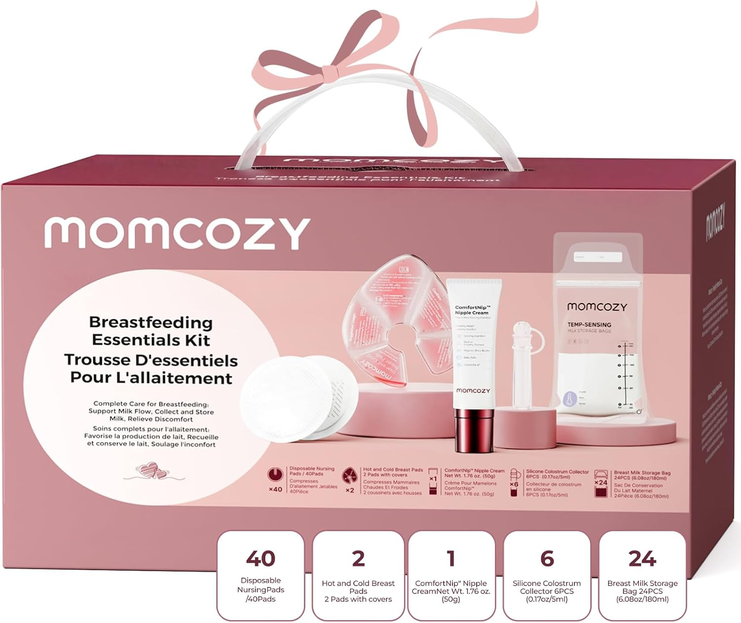 Momcozy 73PC Breastfeeding Essentials Kit,New Moms Postpartum Essentials
