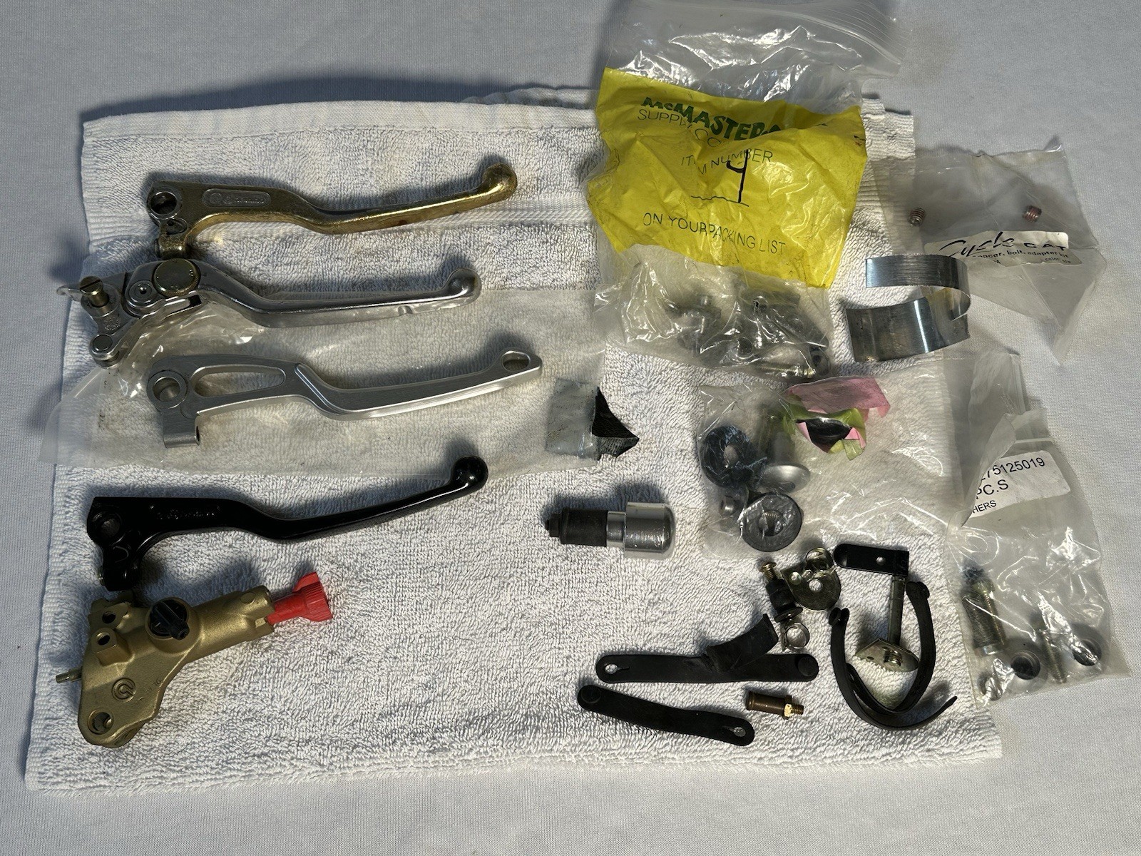 Lot Ducati Brake Parts NOS Brembo Lever Tubing Mounting Brackets New And Used Lot Ducati Brake Parts NOS Brembo Lever Tubing Mounting Brackets New And Used