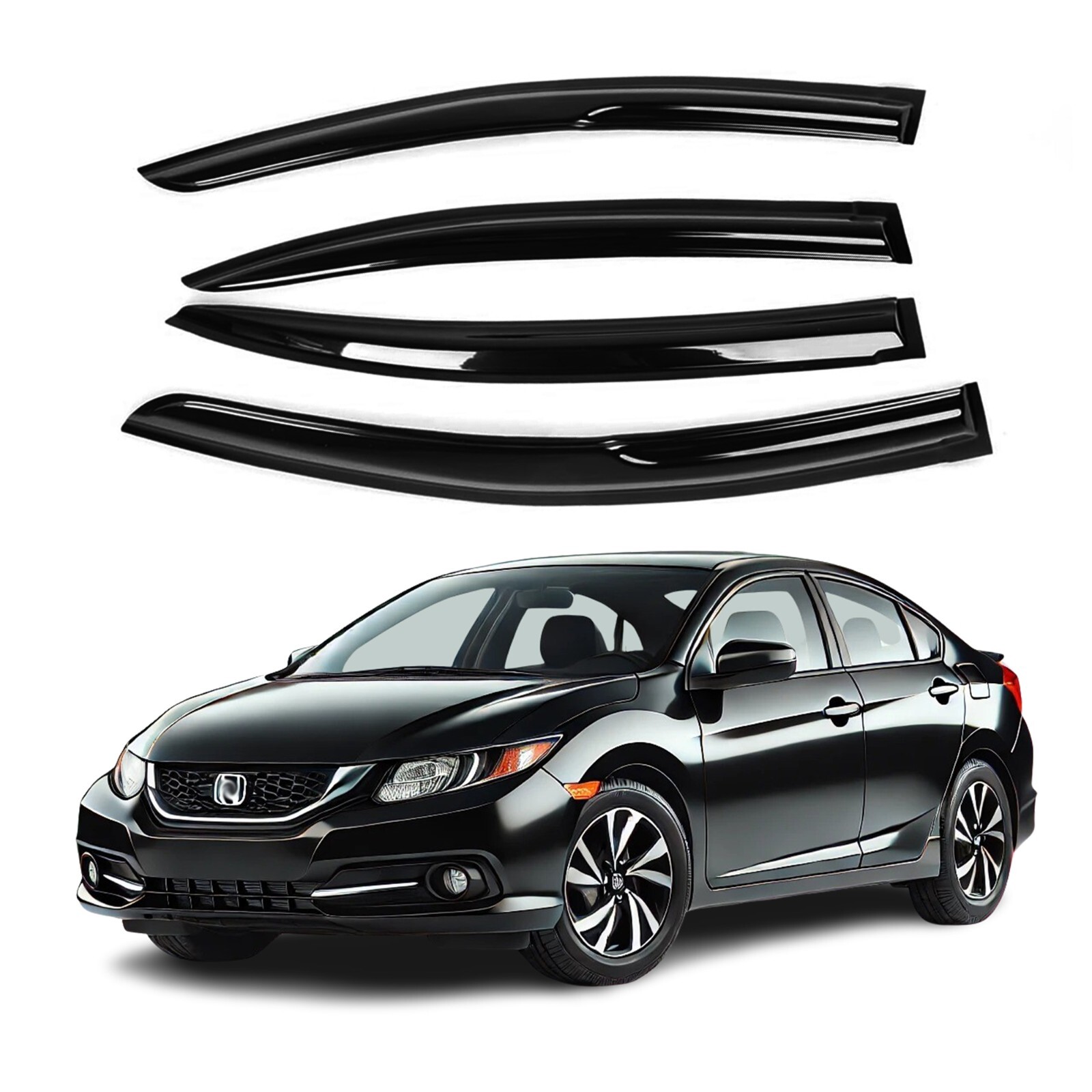 Fits for Honda Civic 2012-15 Acrylic Side Window Visor Sun Rain Deflector Guard