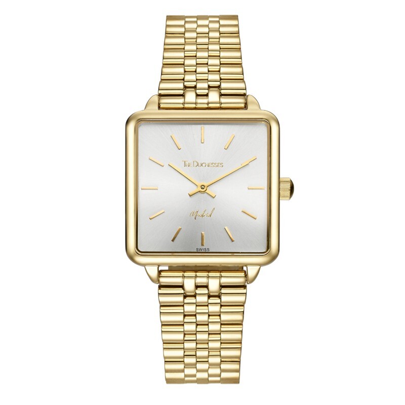 Elegant The Duchesses Madrid 28mm Square Women\'s Watch – Swiss Ronda 762, Gold