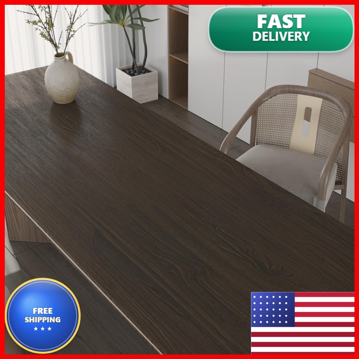 CONPAPER Walnut Wood Contact Paper Dark Brown 48\
