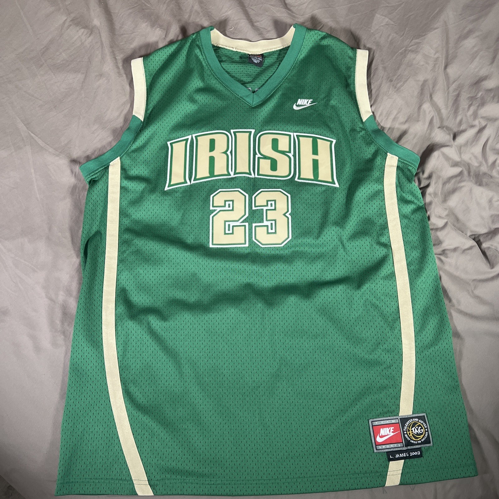 VTG Y2K Lebron James Jersey SV-SM Irish Authentic Nike Cavs Ohio Sixers MINT EUC