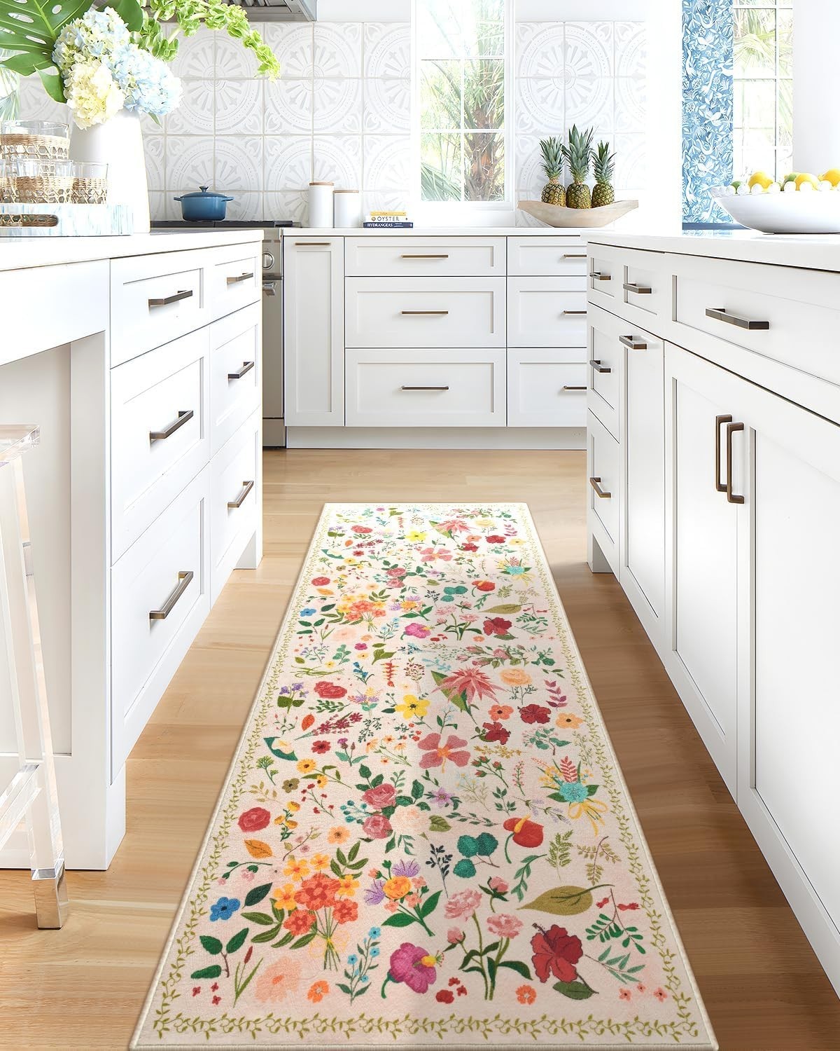 Boho Floral Runner Rug 2x6, Washable Non-Slip Kitchen Rug, Ultra Soft Vintage Boho Floral Runner Rug 2x6, Washable Non-Slip Kitchen Rug, Ultra Soft Vintage