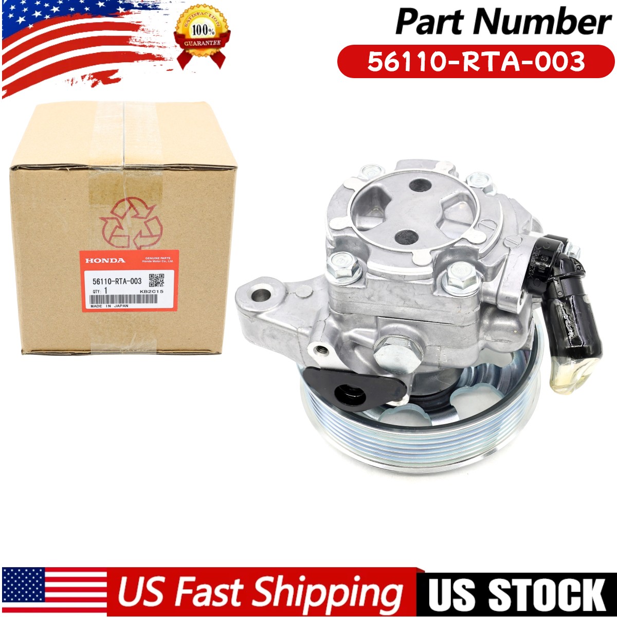 OEM Genuine Power Steering Pump For Honda 2007-2012 CR-V 2.4L 56110-RTA-003 NEW