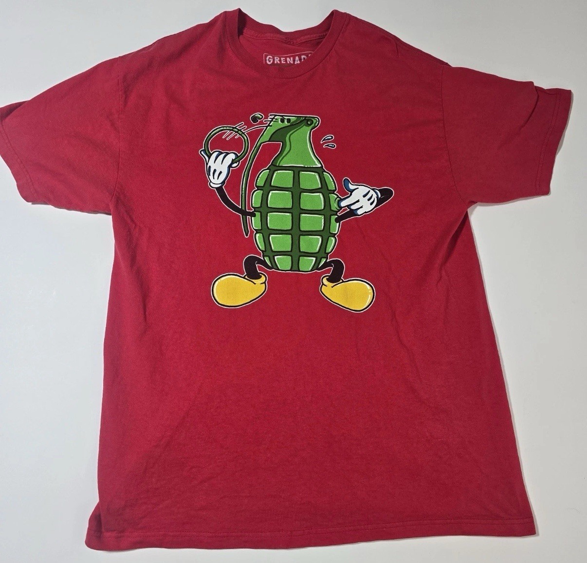 Grenade Gloves Thizzneyland Mickey NadeHead Bomb Tee Mens Red Tee Shirt Mens XL