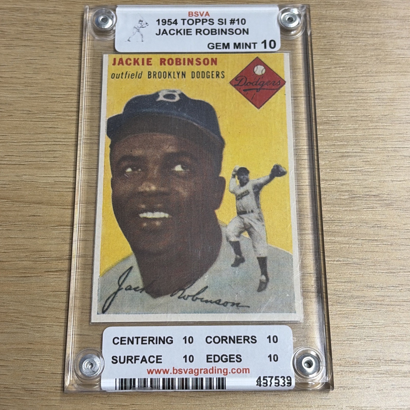 #10 JACKIE ROBINSON 1954 TOPPS SPORTS ILLUSTRADED PAPER CARD INSERT DODGERS