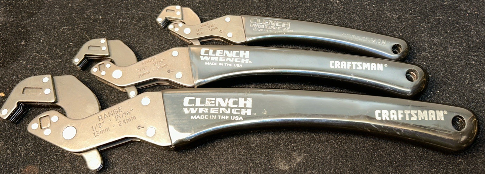 Vintage Craftsman Prof Full Clench Wrench Set 42306-08-10” USA Made SAE-Metric