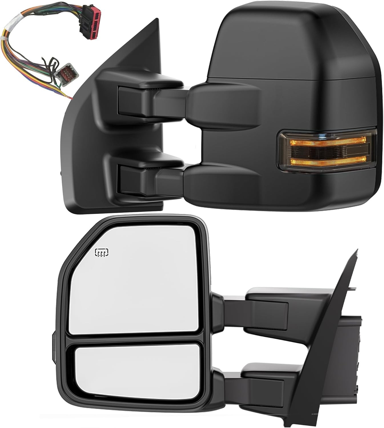 Pair Towing Mirrors For 2015-2020 Ford F-150 Pickup Power Heated Temp Sensor