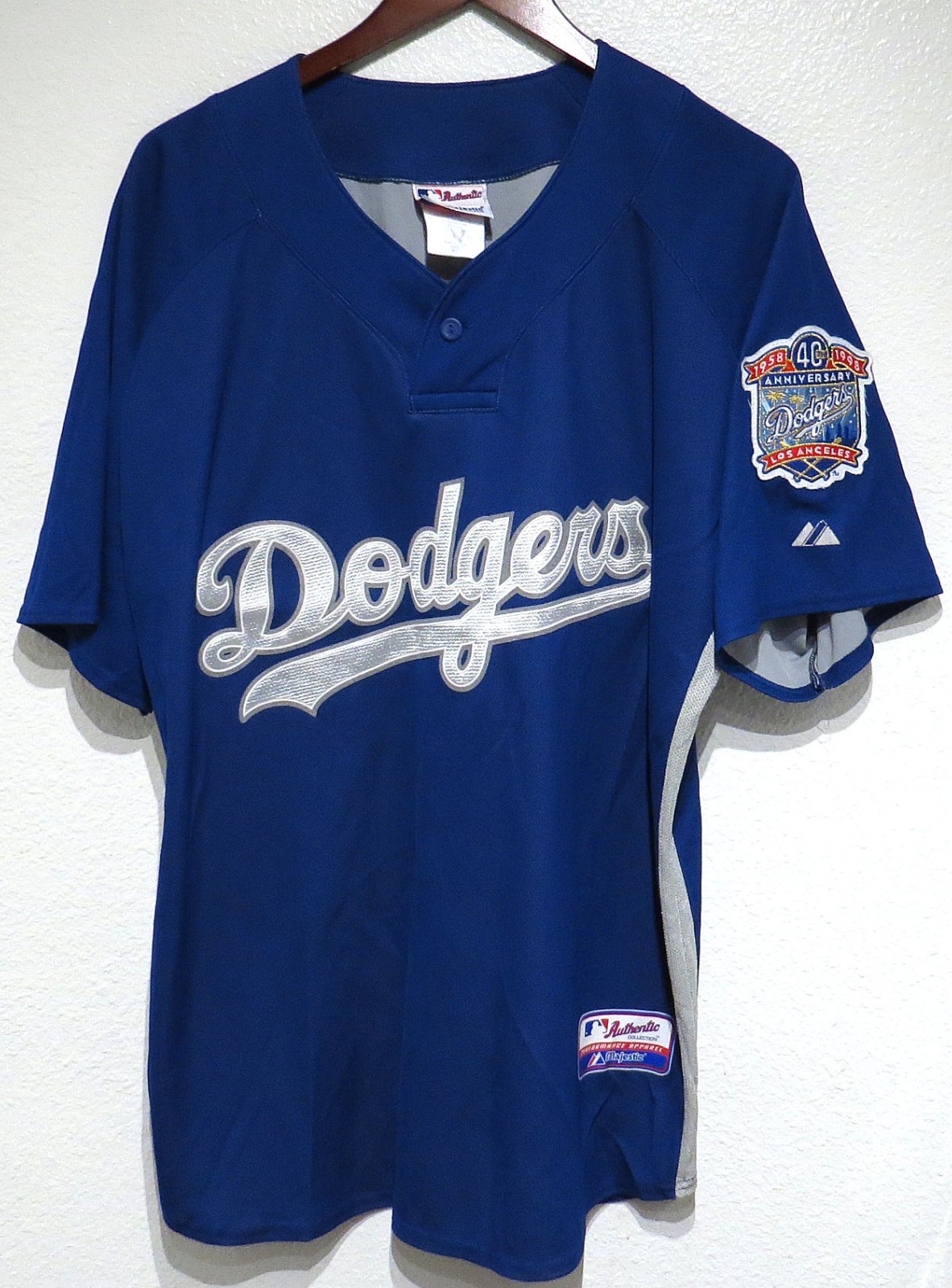 vtg Majestic LA DODGERS Practice Jersey XL 40th Anniversary Patch Pullover A6800