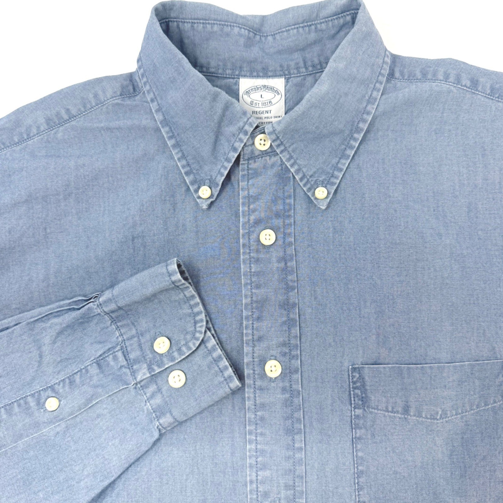 Brooks Brothers Regent Mens Large Cotton Button Down Shirt Original Polo Shirt
