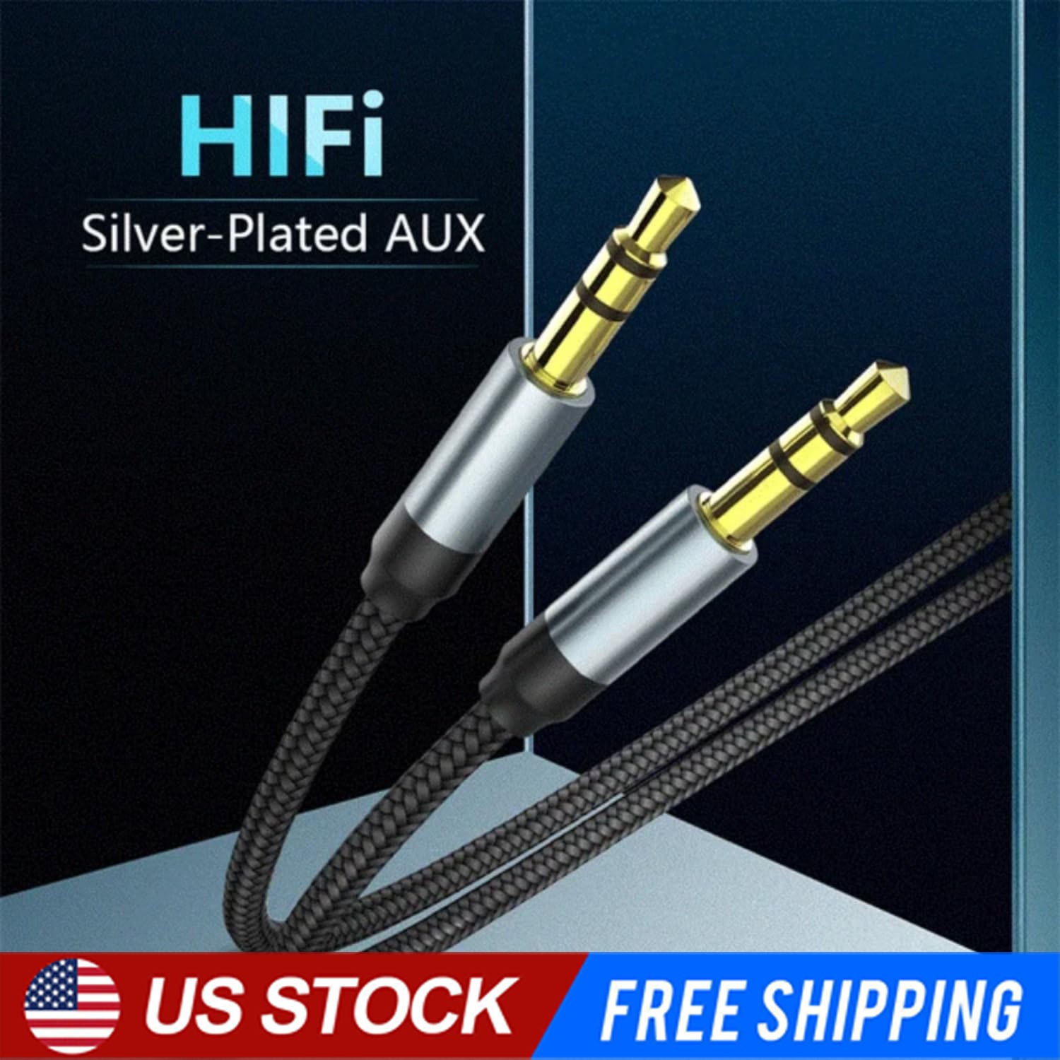 6FT 3.5mm AUX Audio Nylon Braided Cord Cable PC iPod Car Phone headphone more 6FT 3.5mm AUX Audio Nylon Braided Cord Cable PC iPod Car Phone headphone more