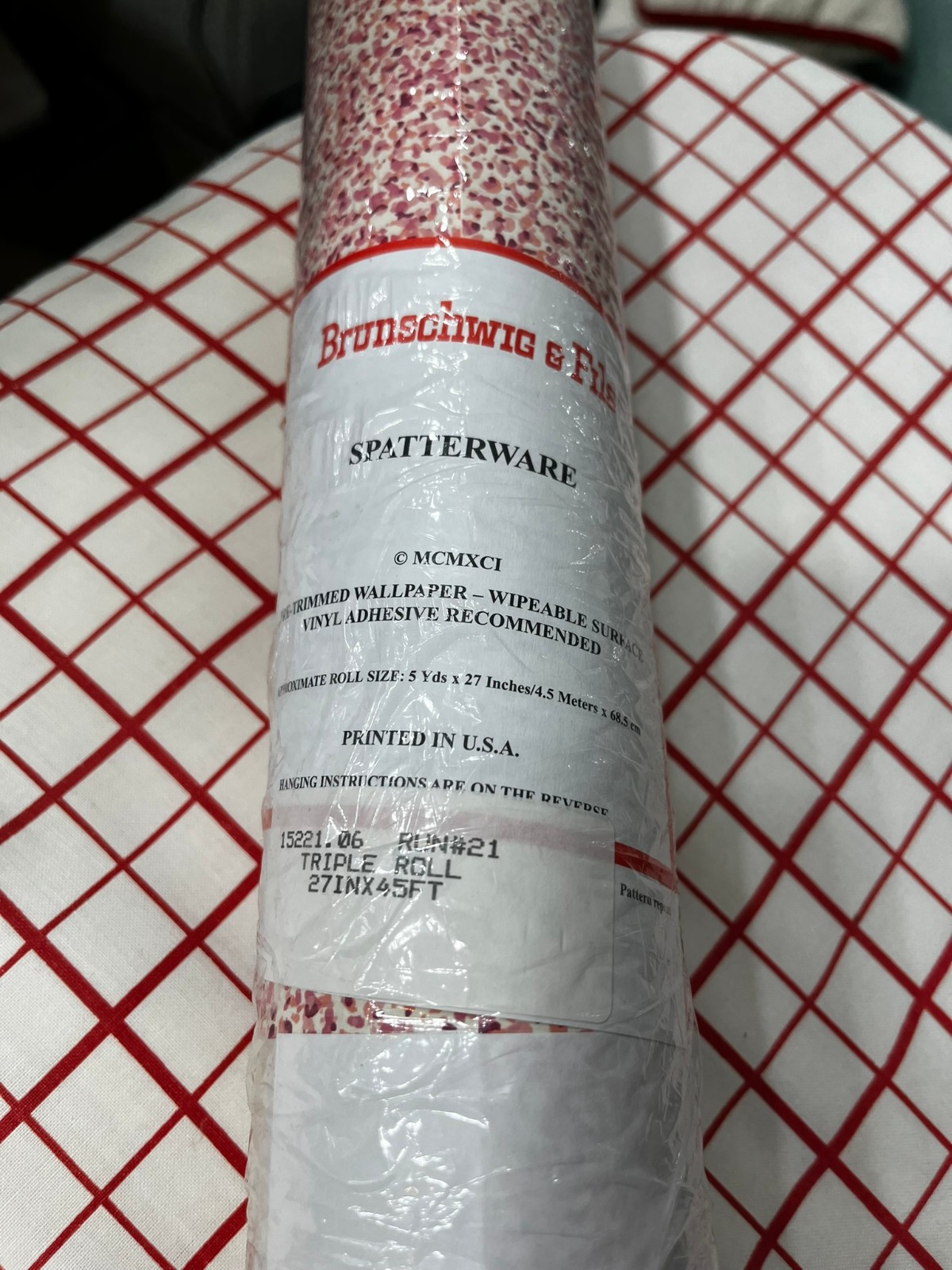 BRUNSCHWIG & FILS Wallpaper - Spatterware 3 Rolls (2 unopened, 2 partial)