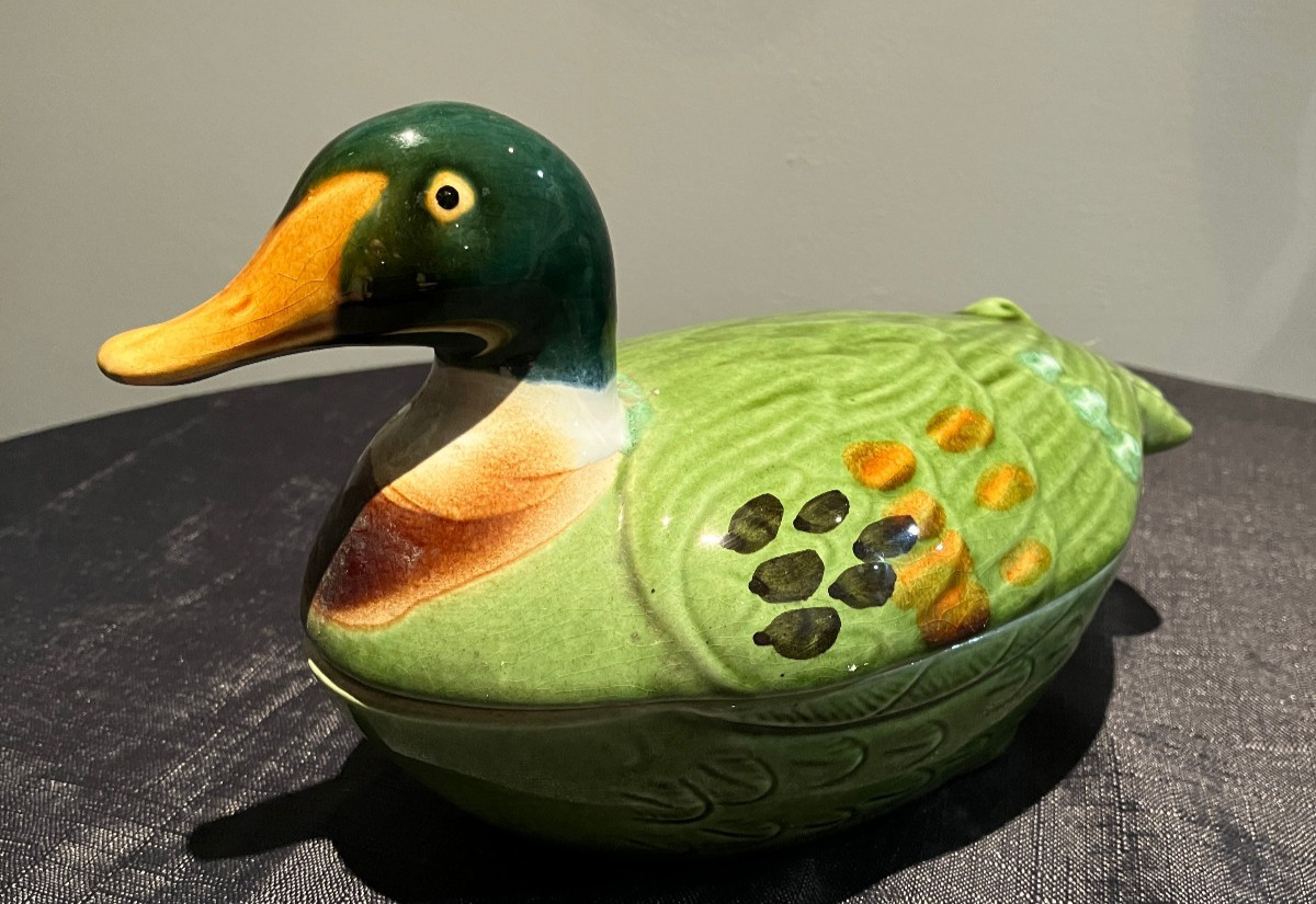 Vintage Michael Caugant Ceramic Mallard Duck Terrine/Pate dish