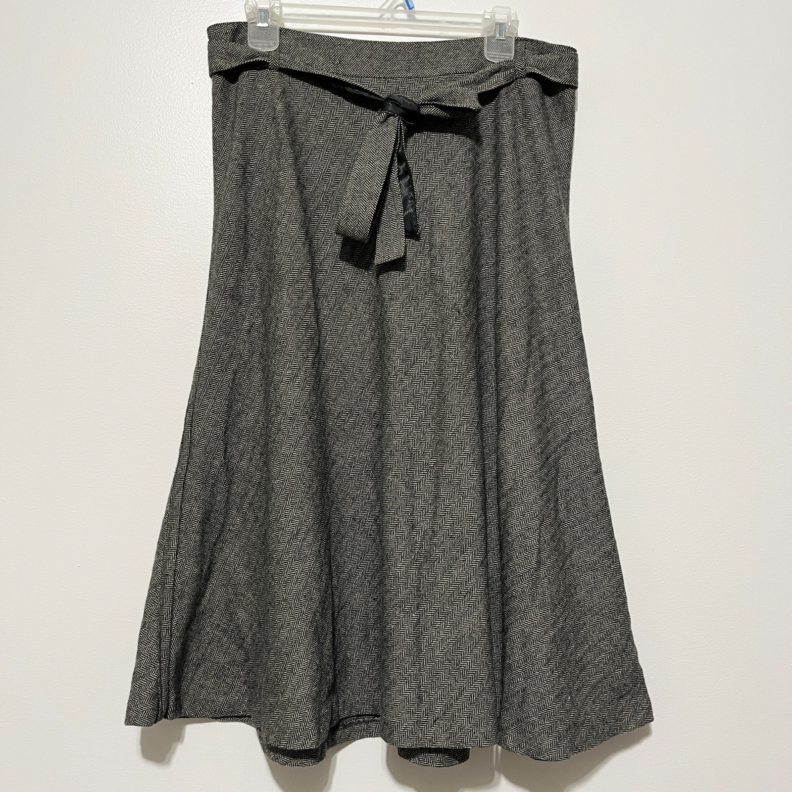 Womens VTG Wool Blend Twee Skirt 13 Herringbone Academia Literary Chic Office