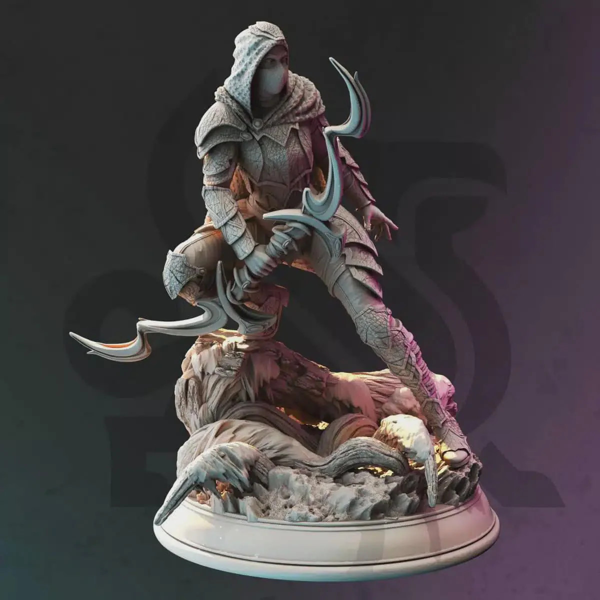 Female Drow Ranger Miniature - Exrin Nvata, Scout of Swamps - DM Stash 75mm