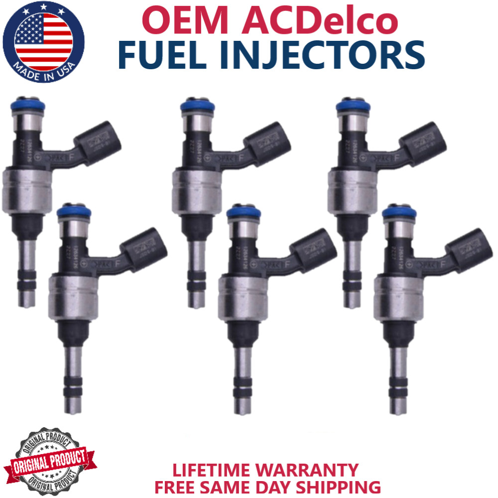 x6 NEW OEM ACDelco Fuel Injectors For 2018-2022 Chevrolet Traverse 3.6L 12634126
