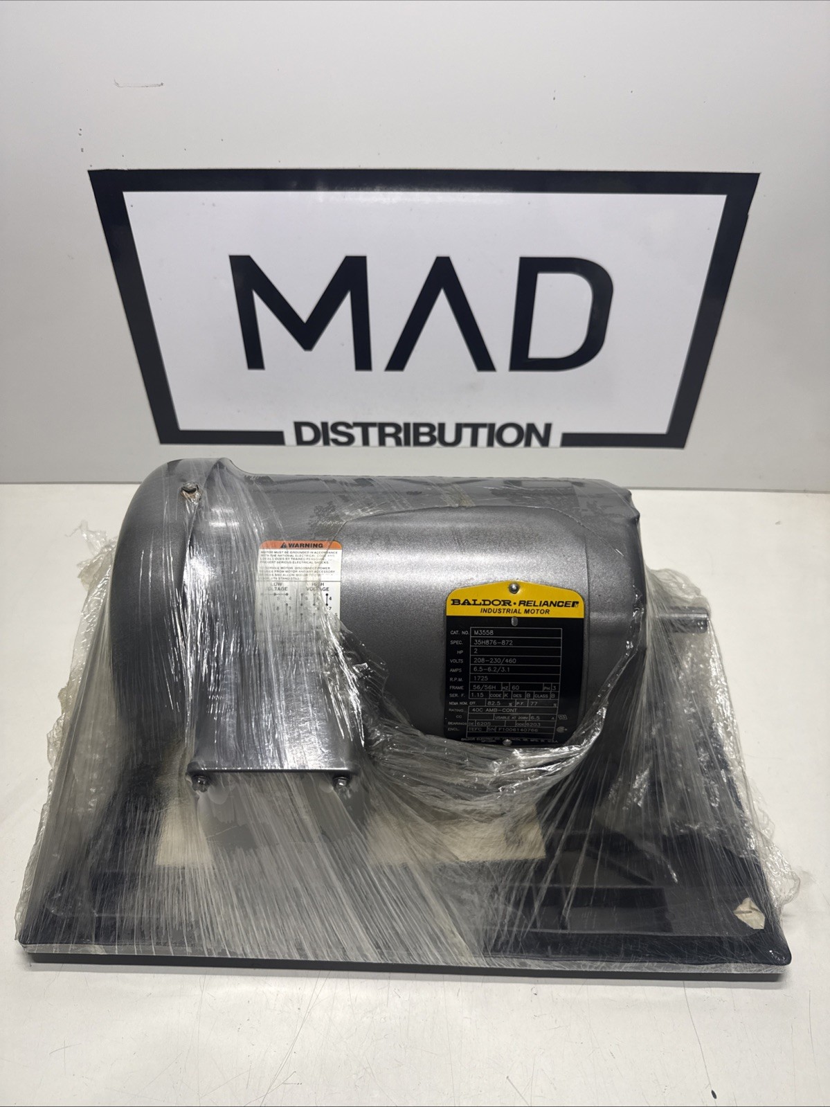 Baldor Cat No M3558 2 hp 3ph 1735 RPM. 208-230/460 Electric Motor 56H Fr.
